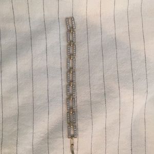 J Crew Factory gold and rhinestone bracelet